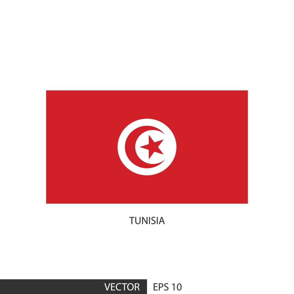 bandeira quadrada da tunísia em fundo branco e especificar é vetor eps10.