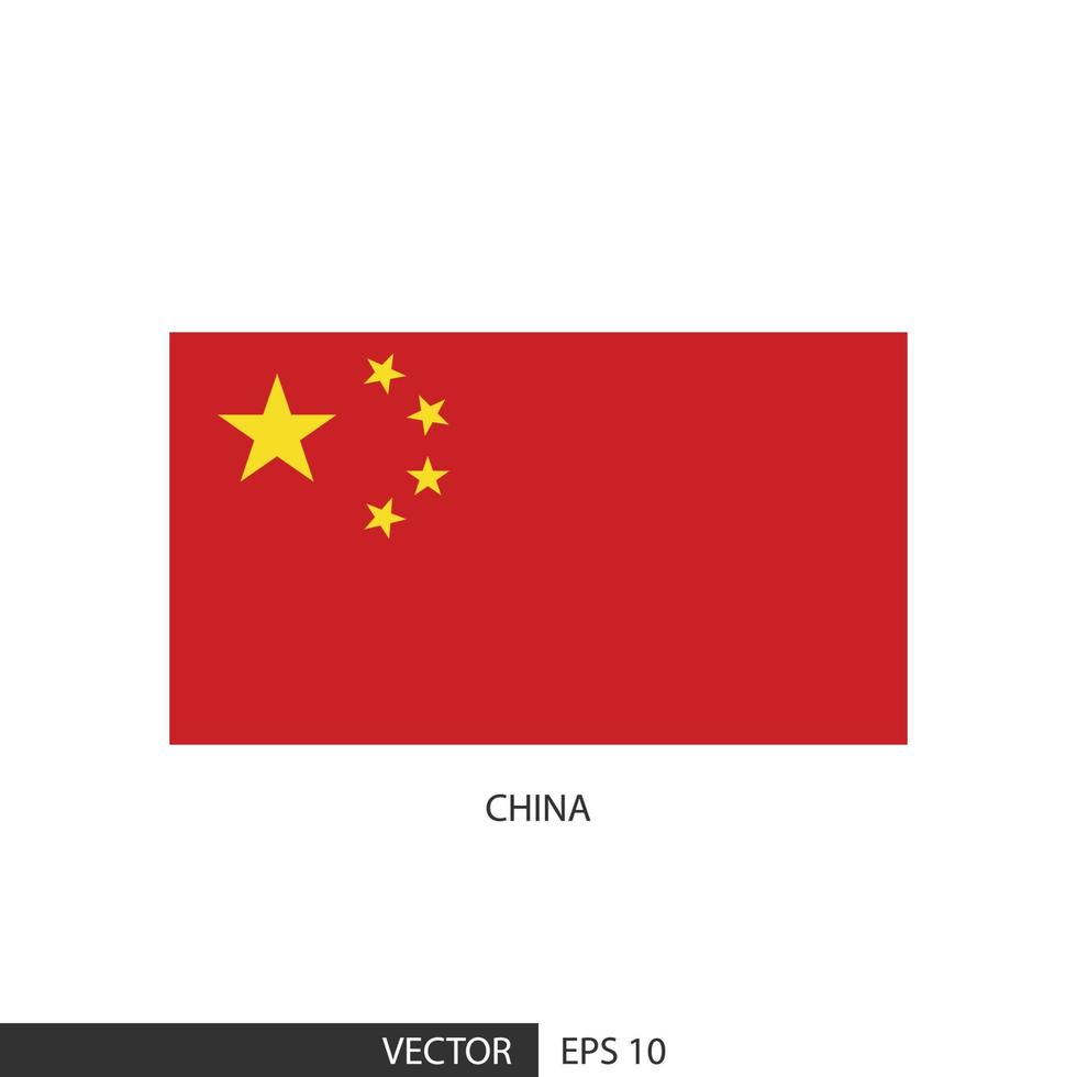 bandeira quadrada da china em fundo branco e especificar é vetor eps10.