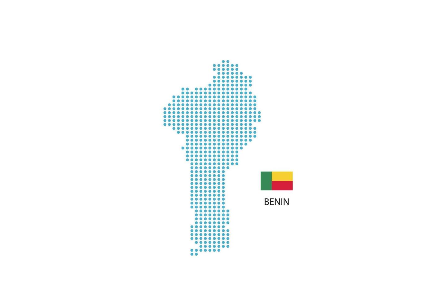 benin map design círculo azul, fundo branco com bandeira benin. vetor