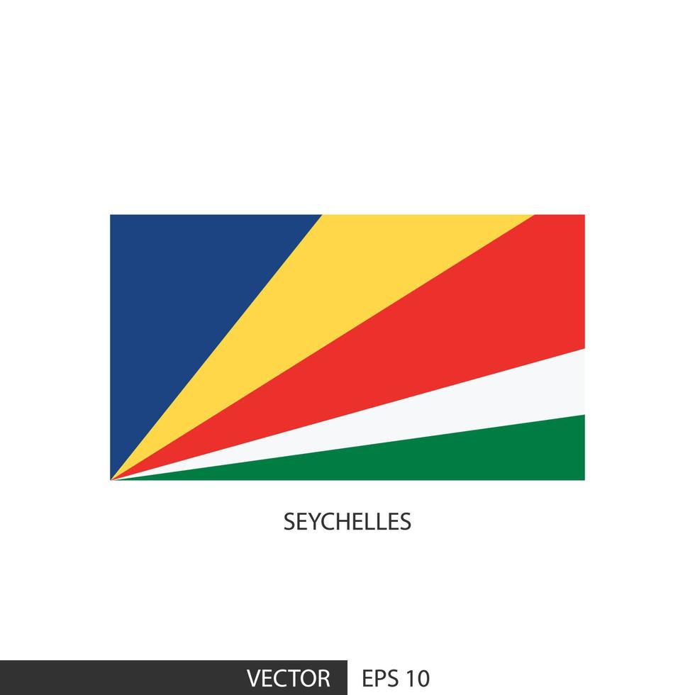 bandeira quadrada de seychelles em fundo branco e especificar é vetor eps10.
