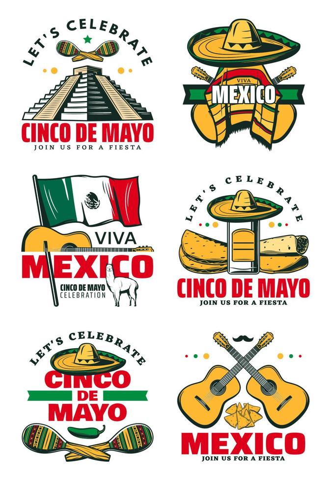 símbolo de feriado mexicano para festa de cinco de maio vetor