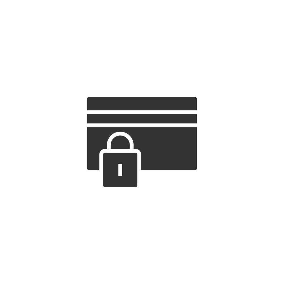 ícone de proteção de cartão de crédito em estilo simples. ilustração vetorial de compra segura em fundo branco isolado. conceito de negócio de cadeado comercial. vetor