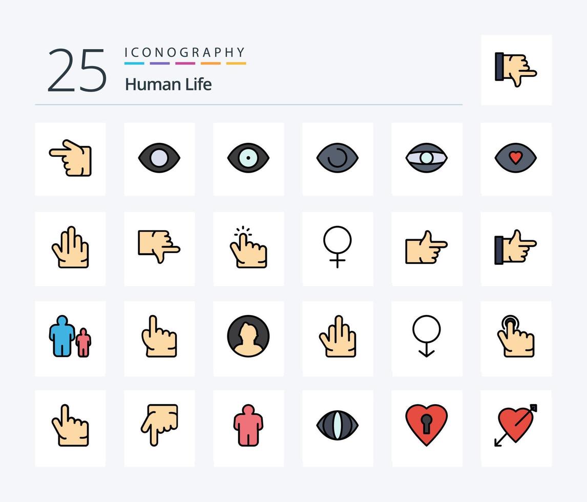 pacote de ícones humanos com 25 linhas, incluindo mão. clique. dedos. voto. baixa vetor
