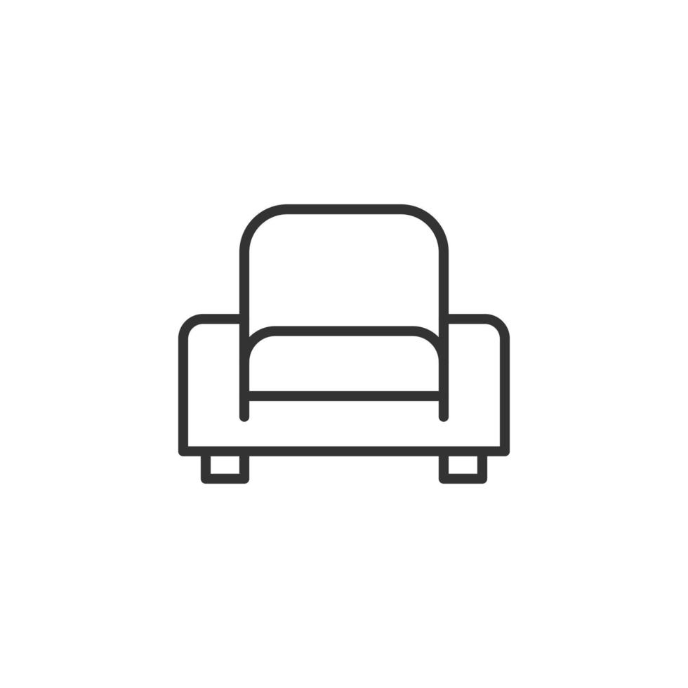 ícone de cadeira de cinema em estilo simples. ilustração em vetor poltrona em fundo branco isolado. conceito de negócio de assento de teatro.