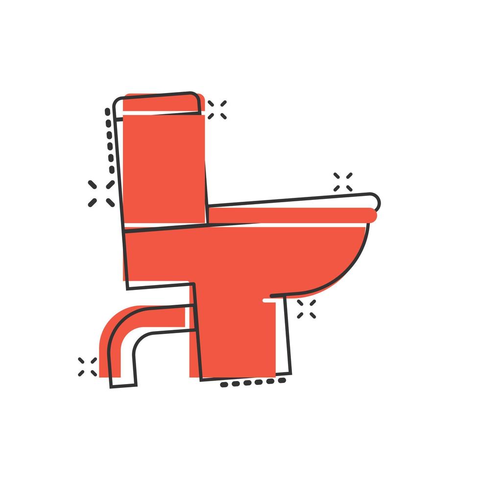 ícone de vaso sanitário em estilo cômico. ilustração em vetor higiene dos desenhos animados no fundo isolado. conceito de negócio de sinal de efeito de respingo de banheiro wc.