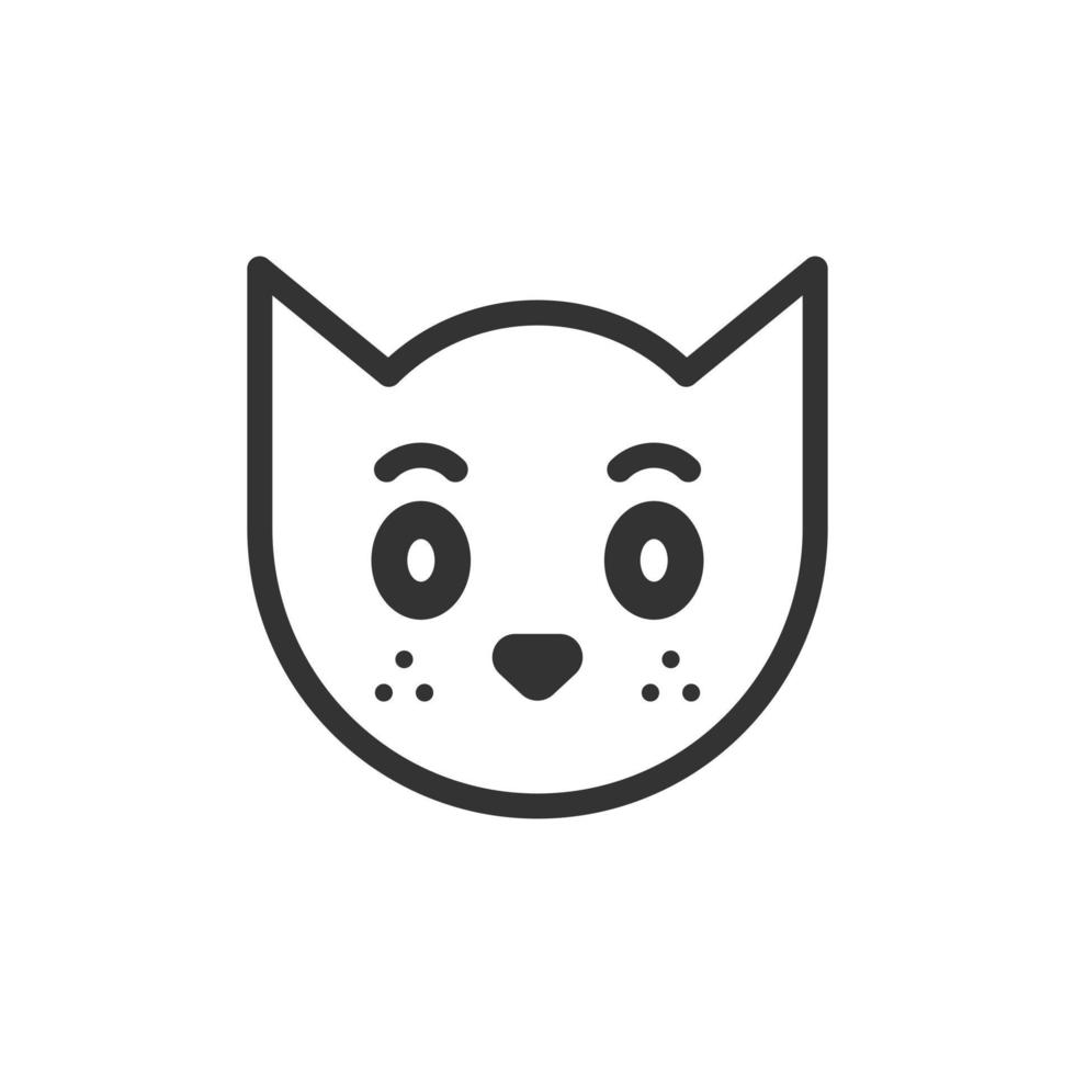 ícone de cabeça de gato em estilo simples. ilustração em vetor animal de estimação bonito no fundo branco isolado. conceito de negócio animal.