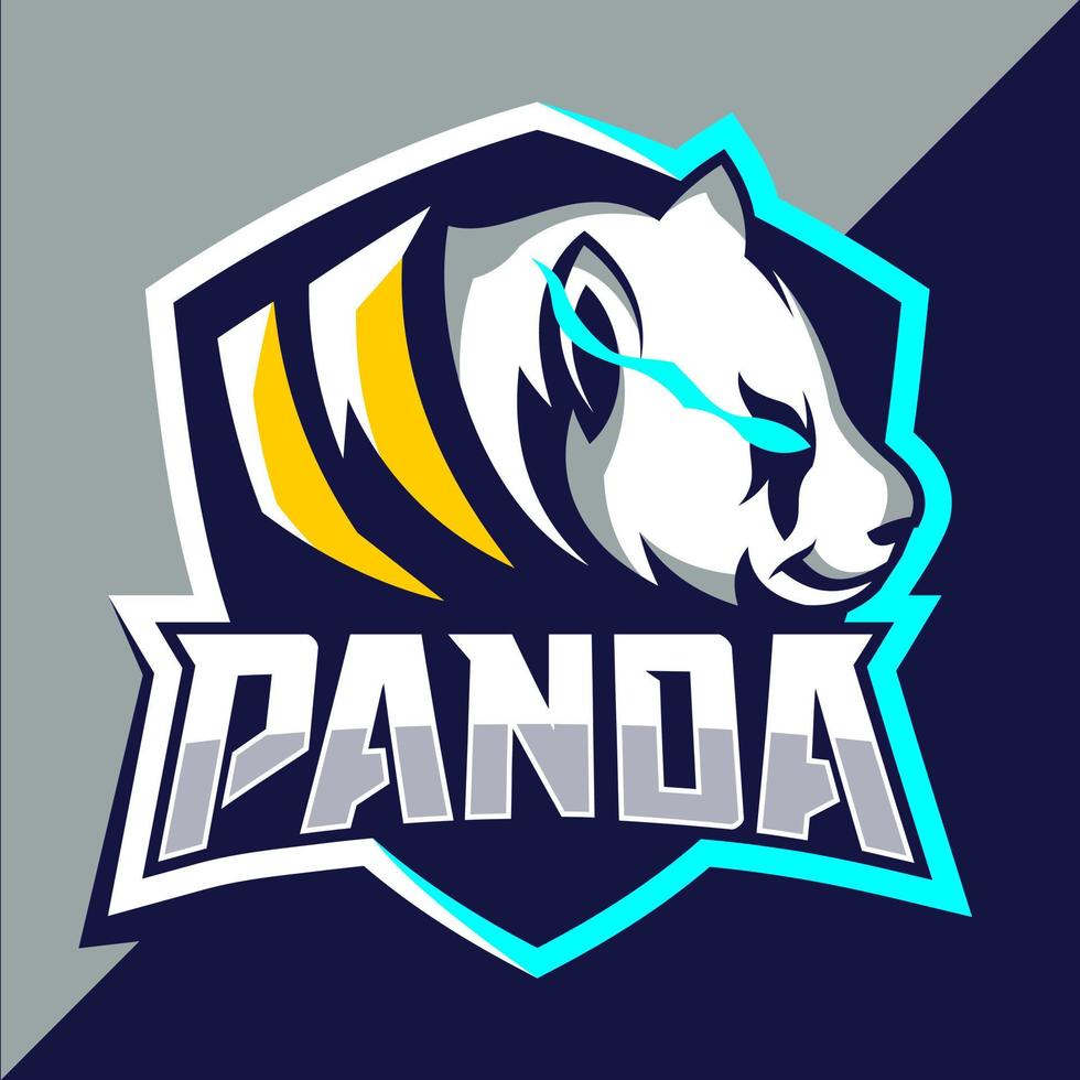 design do logotipo do mascote panda esport vetor