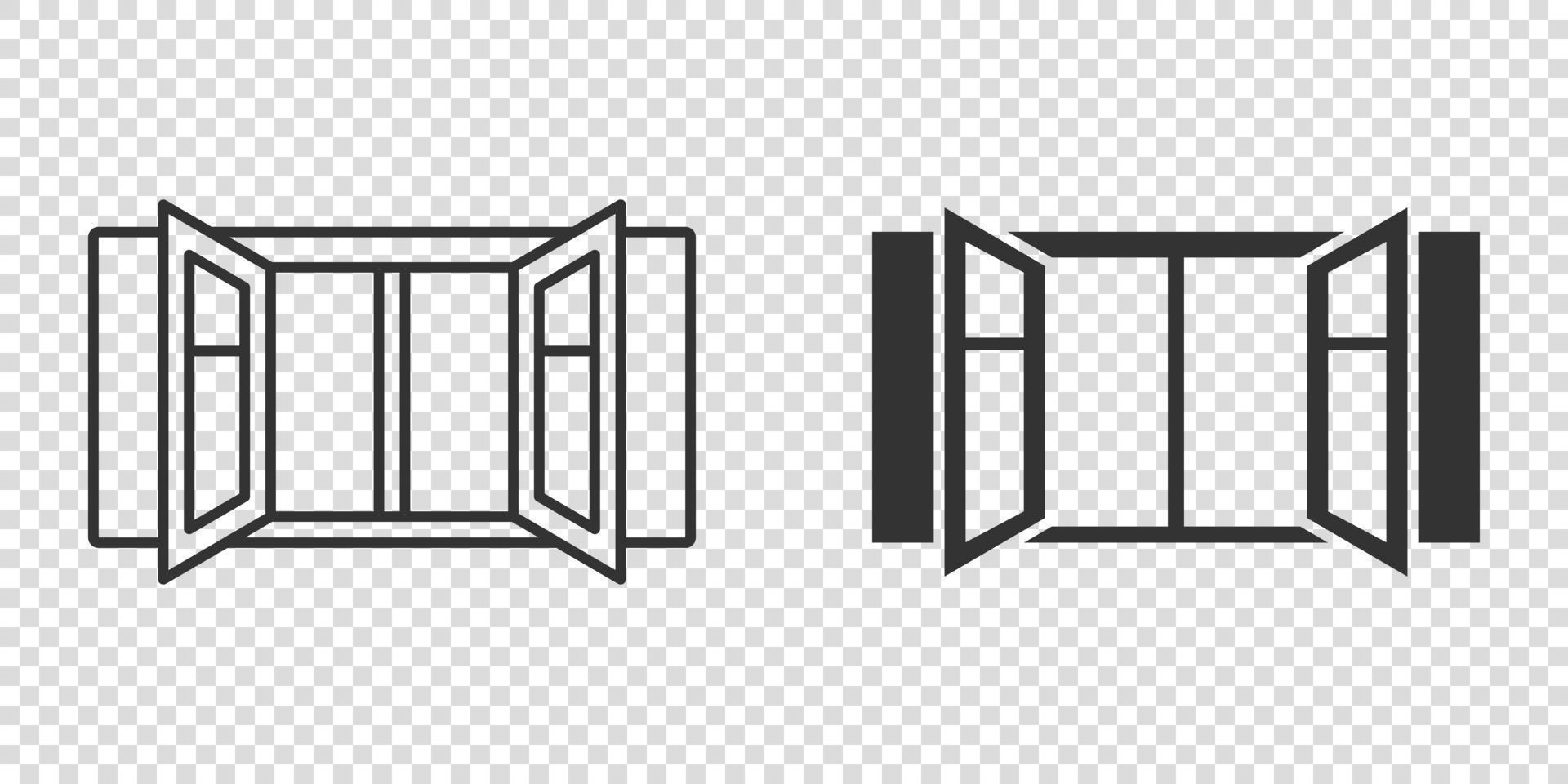 ícone de janela em estilo simples. ilustração em vetor casement em fundo isolado. conceito de negócio de sinal interior de casa.