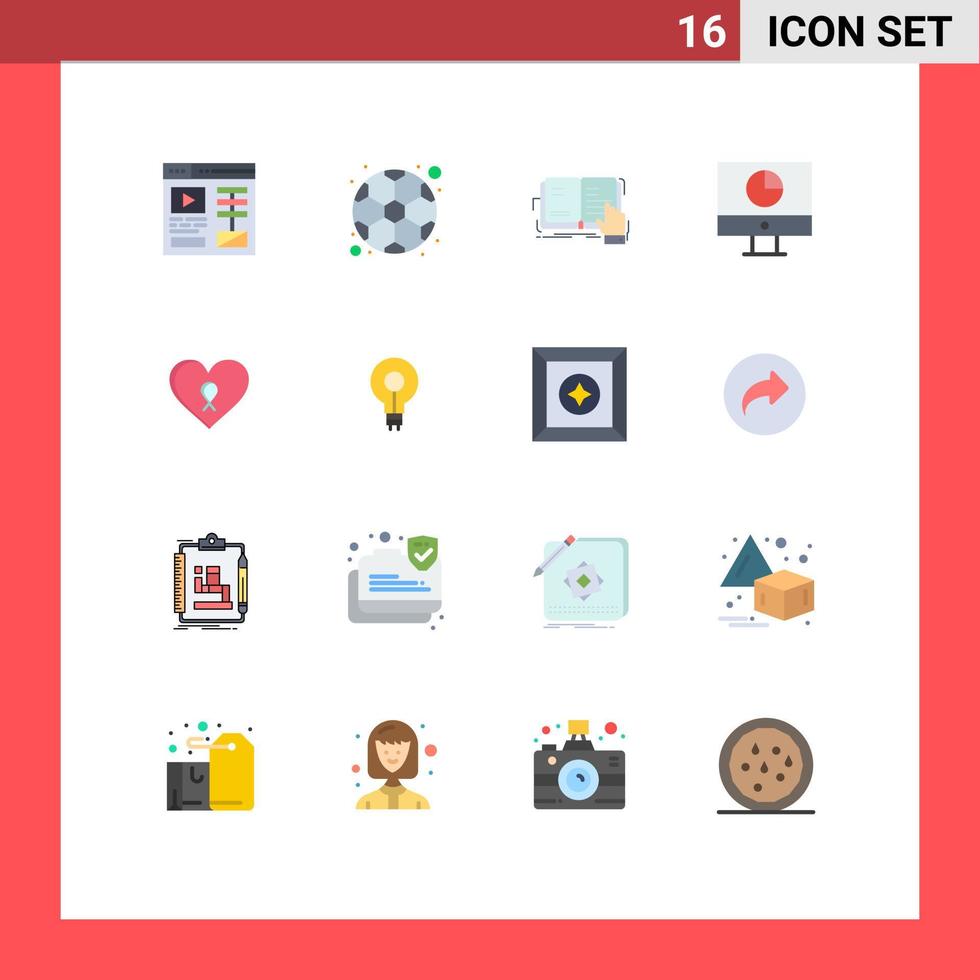 pacote de linha vetorial editável de 16 cores planas simples de gráfico de lição de dinheiro do coração pacote editável de computador de elementos de design de vetores criativos
