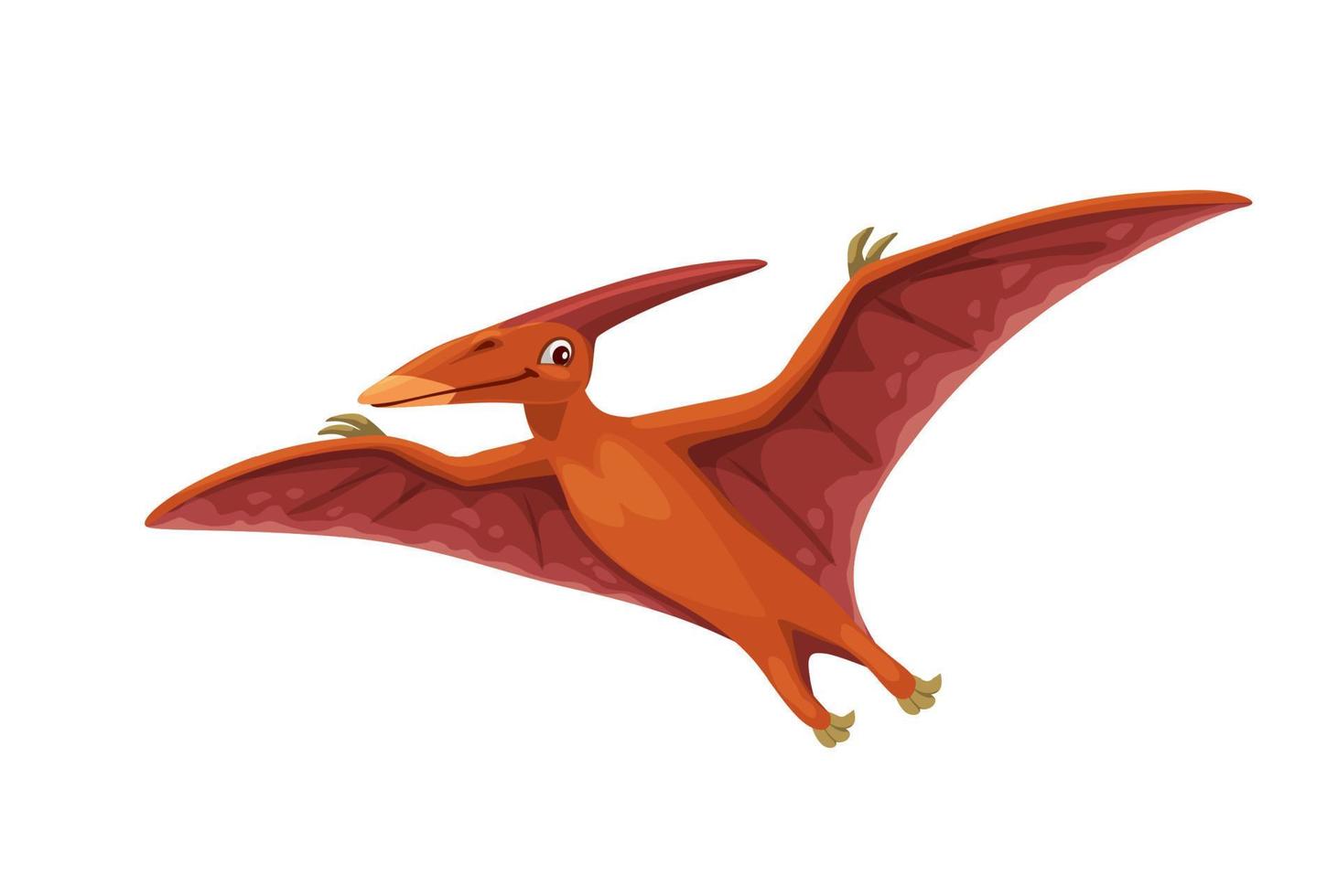 personagem de desenho animado dinossauro voador pterodáctilo vetor