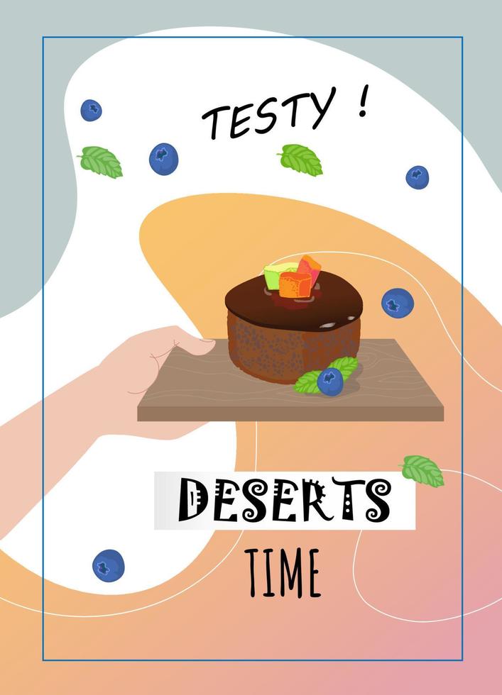 panfleto de design vetorial para panificação, padaria, culinária, produtos doces, sobremesa, pastelaria. vetor