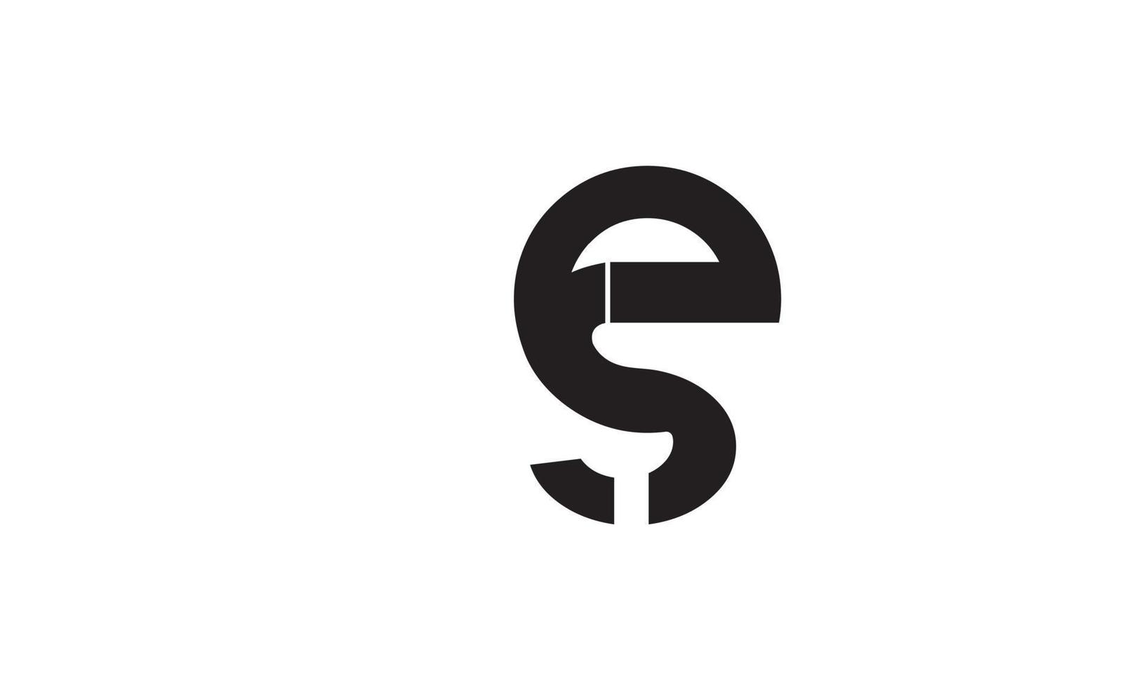 letras do alfabeto iniciais monograma logotipo se, es, s e e vetor