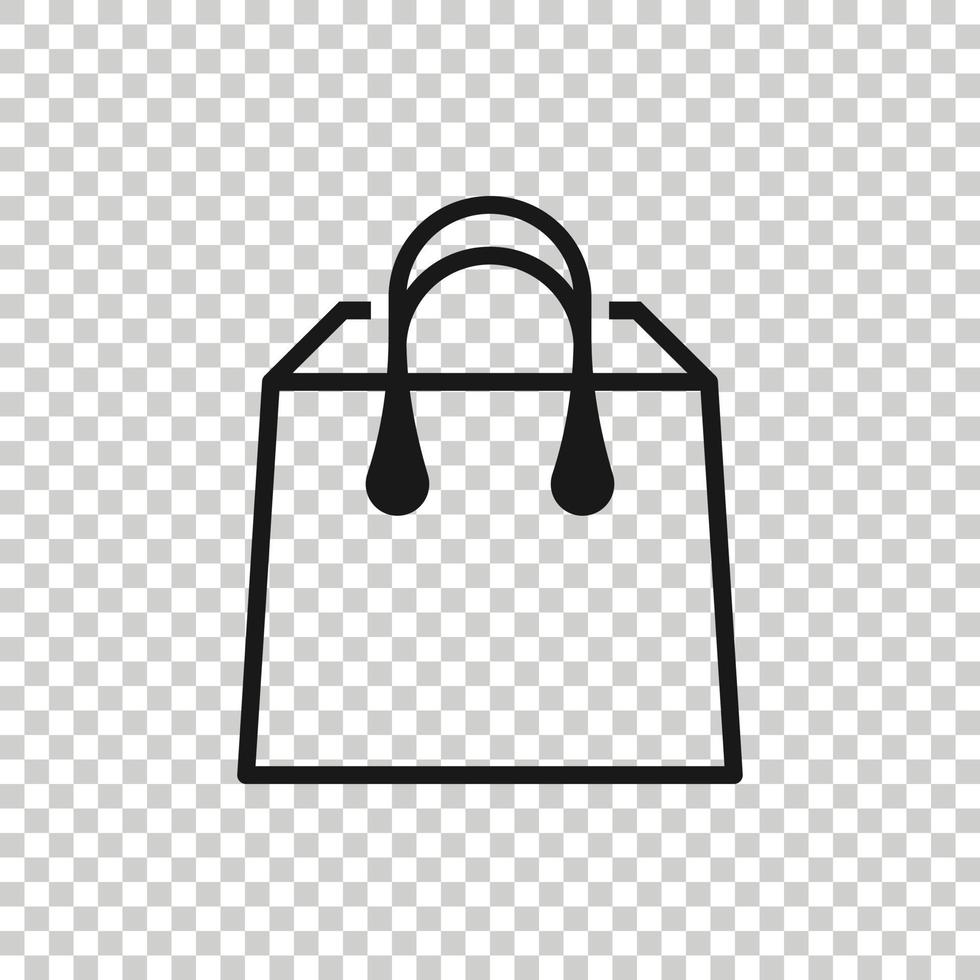 ícone de sacola de compras em estilo simples. bolsa sinal ilustração vetorial no fundo branco isolado. conceito de negócio de pacote. vetor