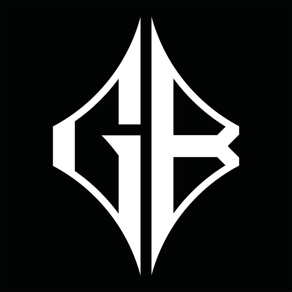 monograma de logotipo gb com modelo de design em forma de diamante vetor
