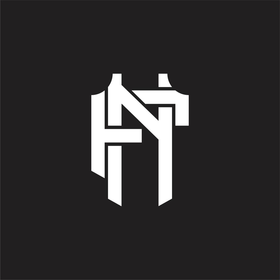 modelo de design de monograma de logotipo nf vetor