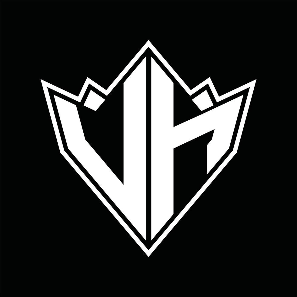 modelo de design de monograma de logotipo vh vetor