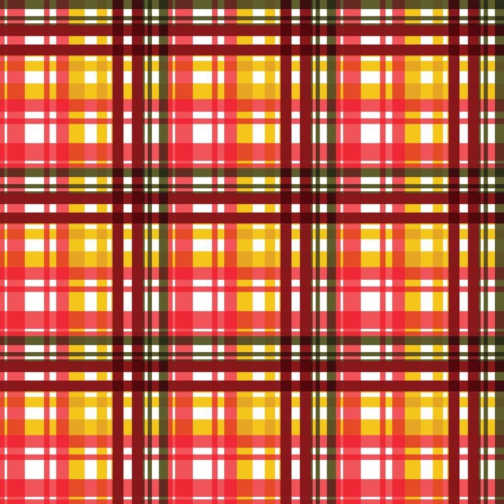 A textura de design de padrão xadrez de búfalo é um pano padronizado que consiste em faixas cruzadas, horizontais e verticais em várias cores. os tartans são considerados um ícone cultural da Escócia. vetor
