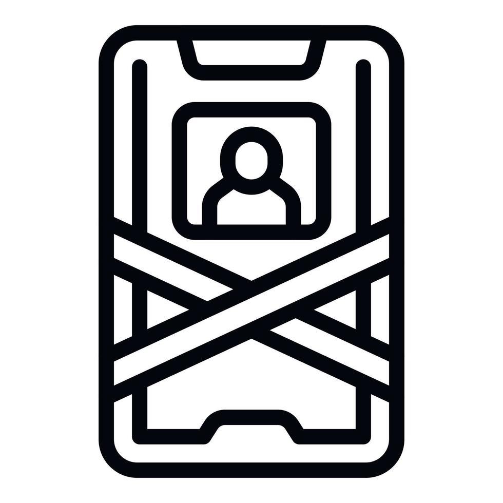 vetor de contorno do ícone de privacidade do smartphone. excluindo conta