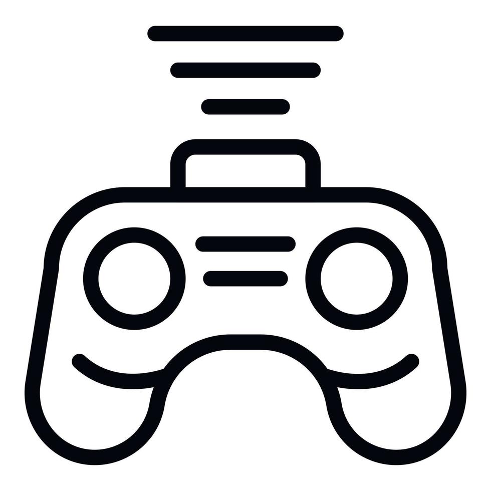 vetor de contorno de ícone de joystick sem fio. jogo online