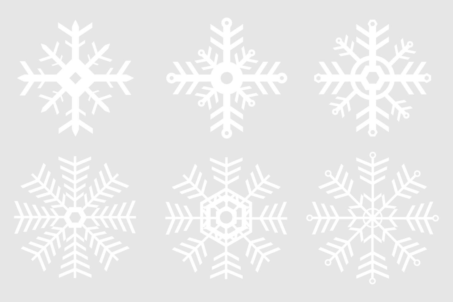 vetor de conjunto de ícones de neve branca isolado