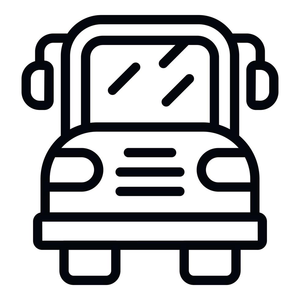 novo vetor de contorno do ícone de ônibus escolar. proteção facial