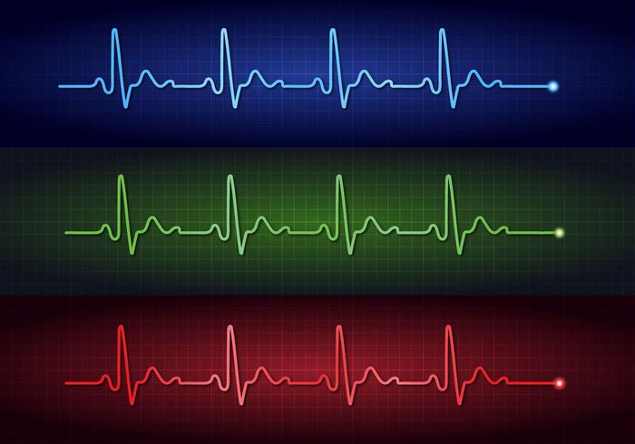 Vetores de eletrocardiograma de pulso cardíaco