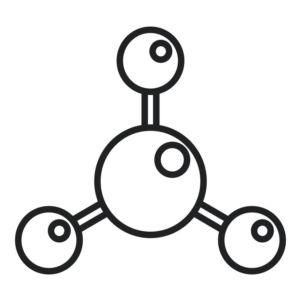 vetor de contorno do ícone da molécula. pesquisa de laboratório
