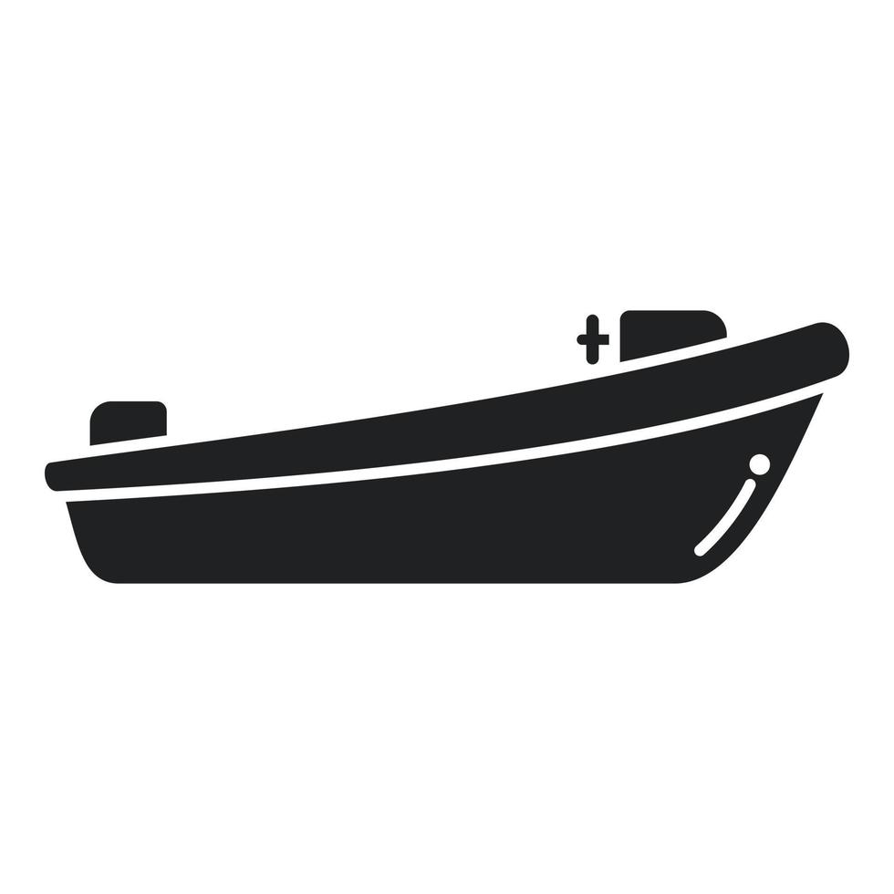 vetor simples de ícone de barco de resgate de madeira. inundação do mar