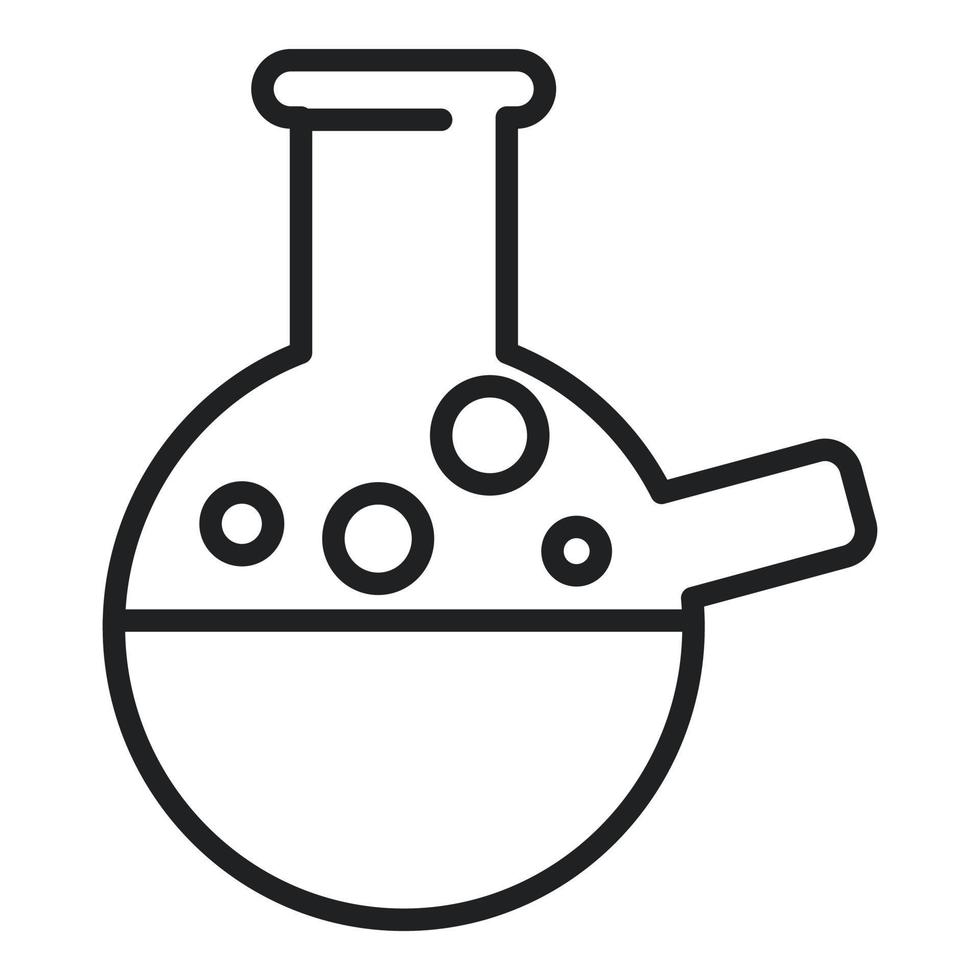 vetor de contorno de ícone de balão de química. pesquisa de laboratório