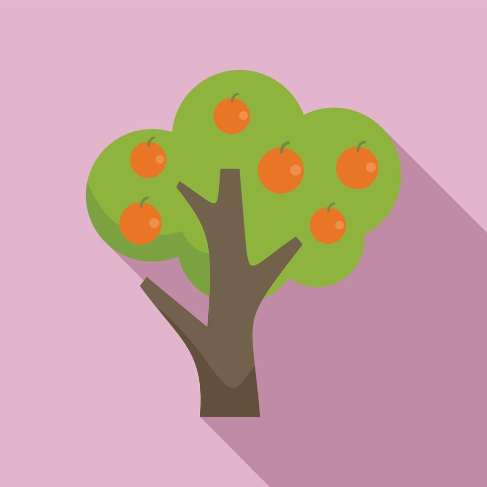 vetor plana de ícone de árvore de fruta laranja. árvore do jardim