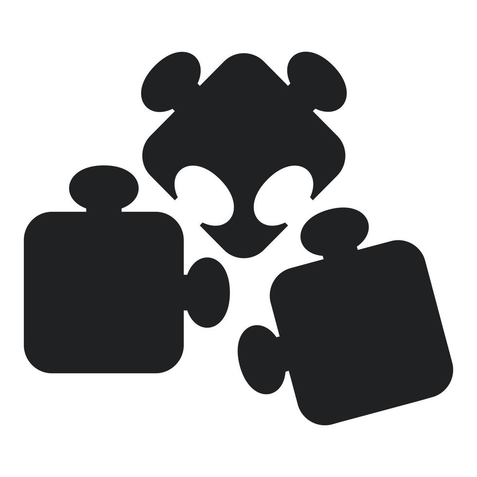 vetor simples de ícone de trabalho em equipe de quebra-cabeça. pessoas da comunidade