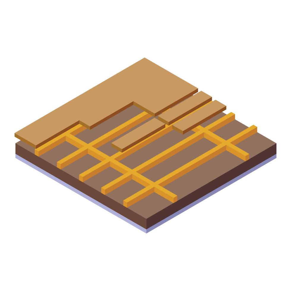 vetor isométrico de ícone de piso de madeira dura. renovação de madeira