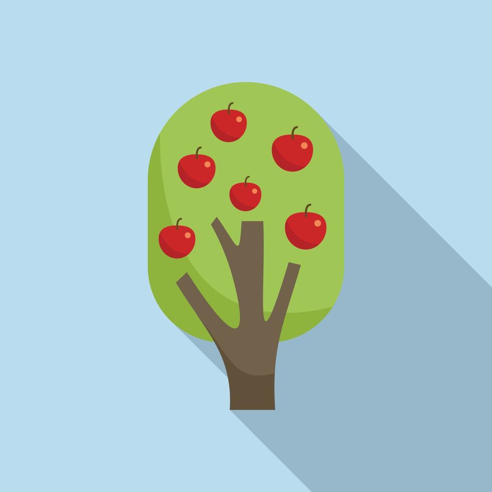 vetor plano do ícone da árvore de maçã do jardim. planta frutífera
