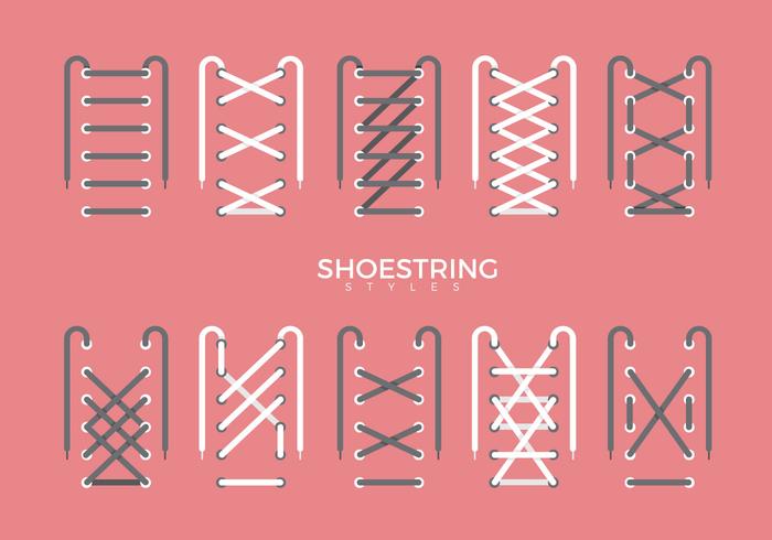 Shoestring Estilo Tipo Vector Ilustração plana