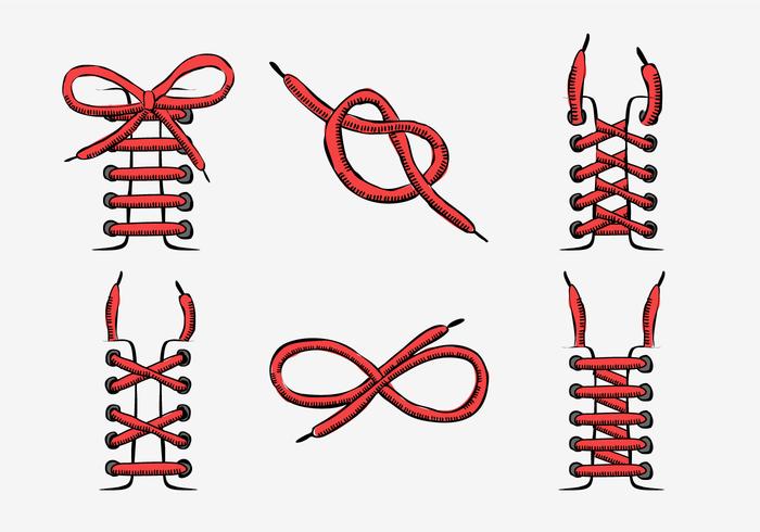 Red Shoestring Sttyle mão desenhada ilustração vetorial vetor