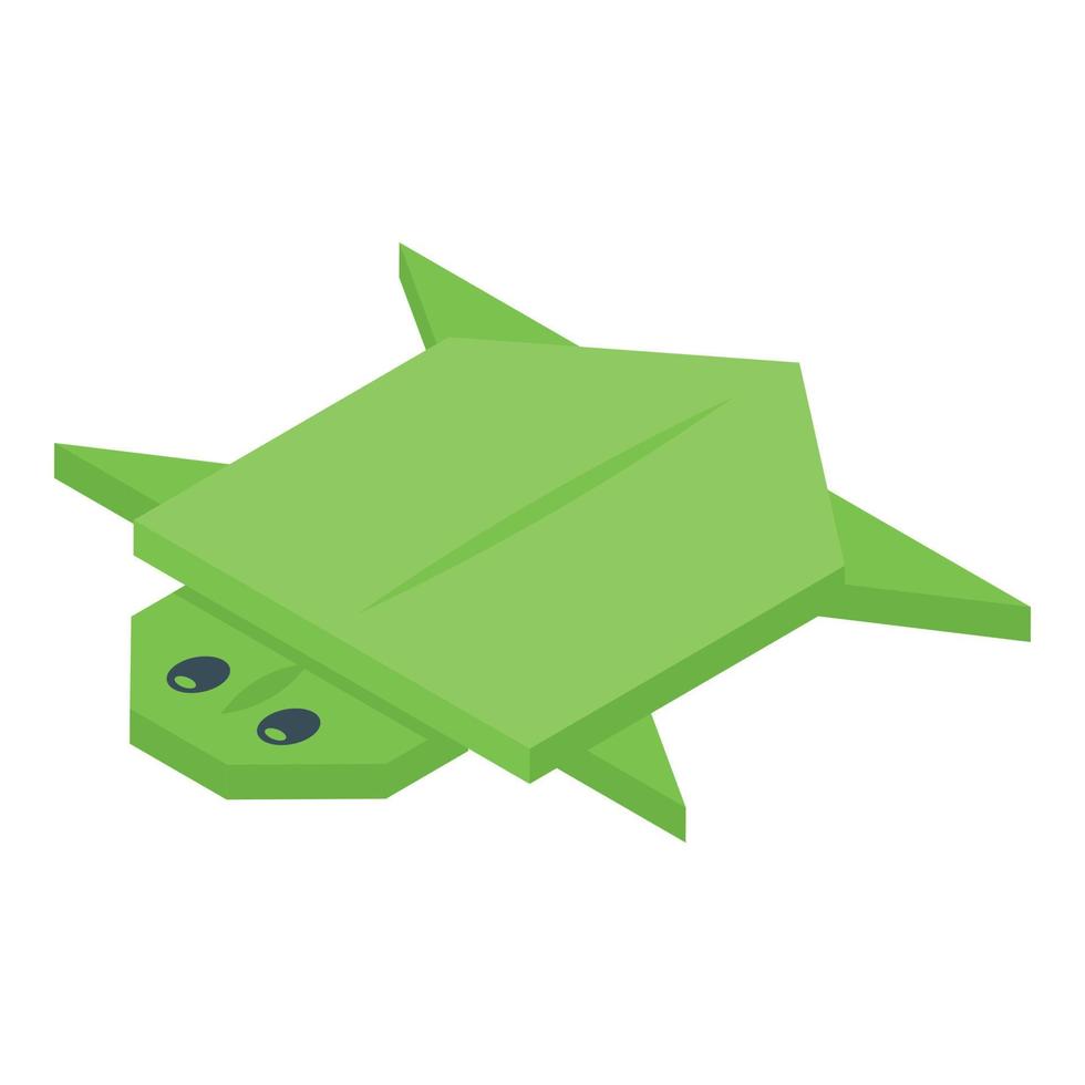 vetor isométrico de ícone de tartaruga de origami. animal fofo