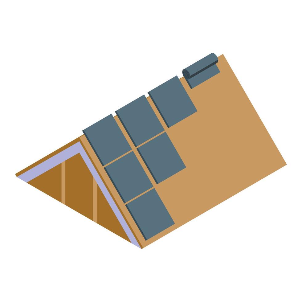 vetor isométrico do ícone da casa do telhado. construção de reparação