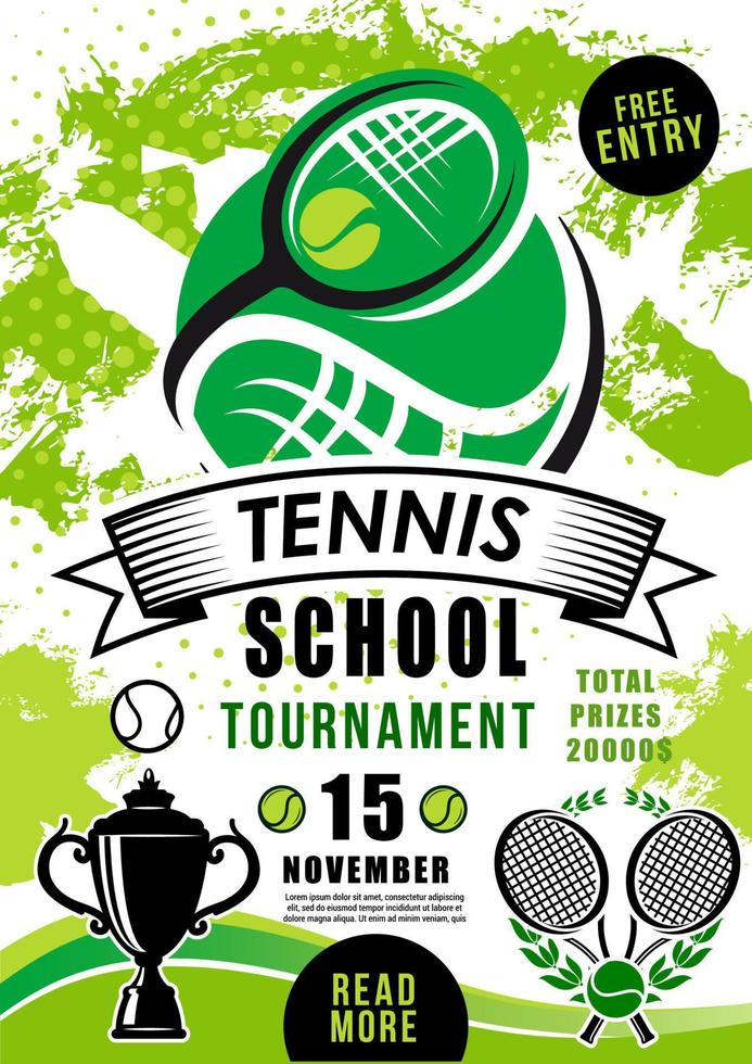 torneio escolar competição de vetores de esporte de tênis