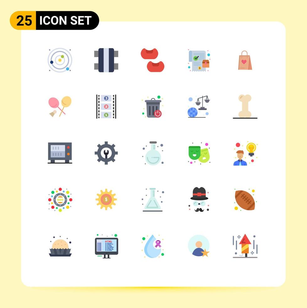 pacote de ícones vetoriais de estoque de 25 sinais e símbolos de linha para compras de presentes, ordem on-line, ordem, elementos de design vetorial editáveis vetor