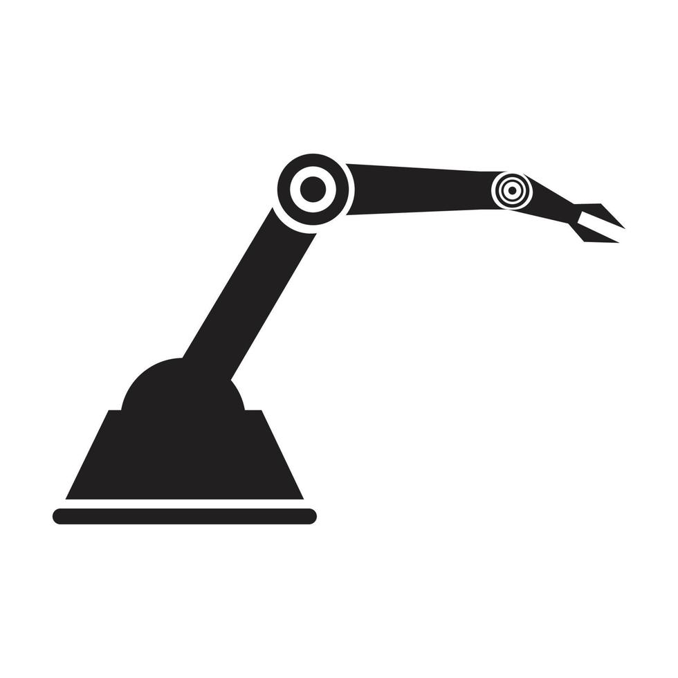 ícones de vetor de braço de robô mecânico industrial