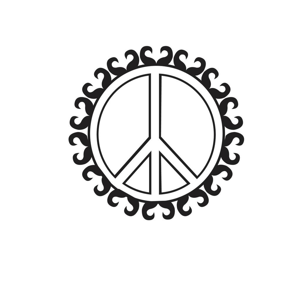 modelo de design de ilustração vetorial de ícone de símbolo de paz vetor