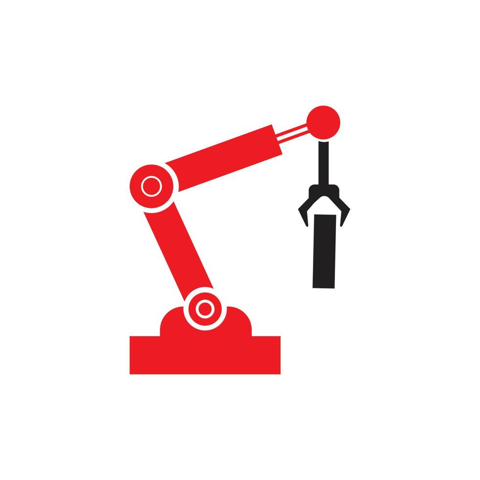 ícones de vetor de braço de robô mecânico industrial