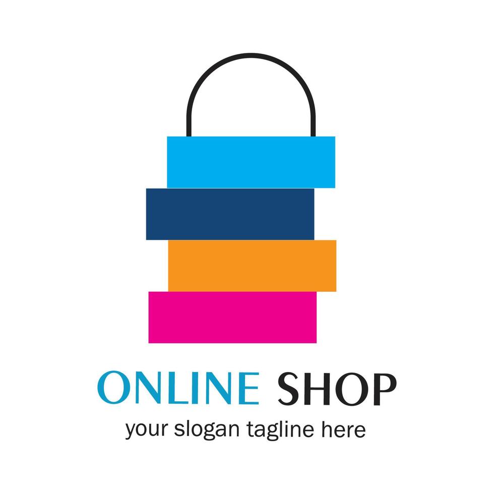 design de modelo de ilustração de ícone vetorial de logotipo de loja on-line vetor
