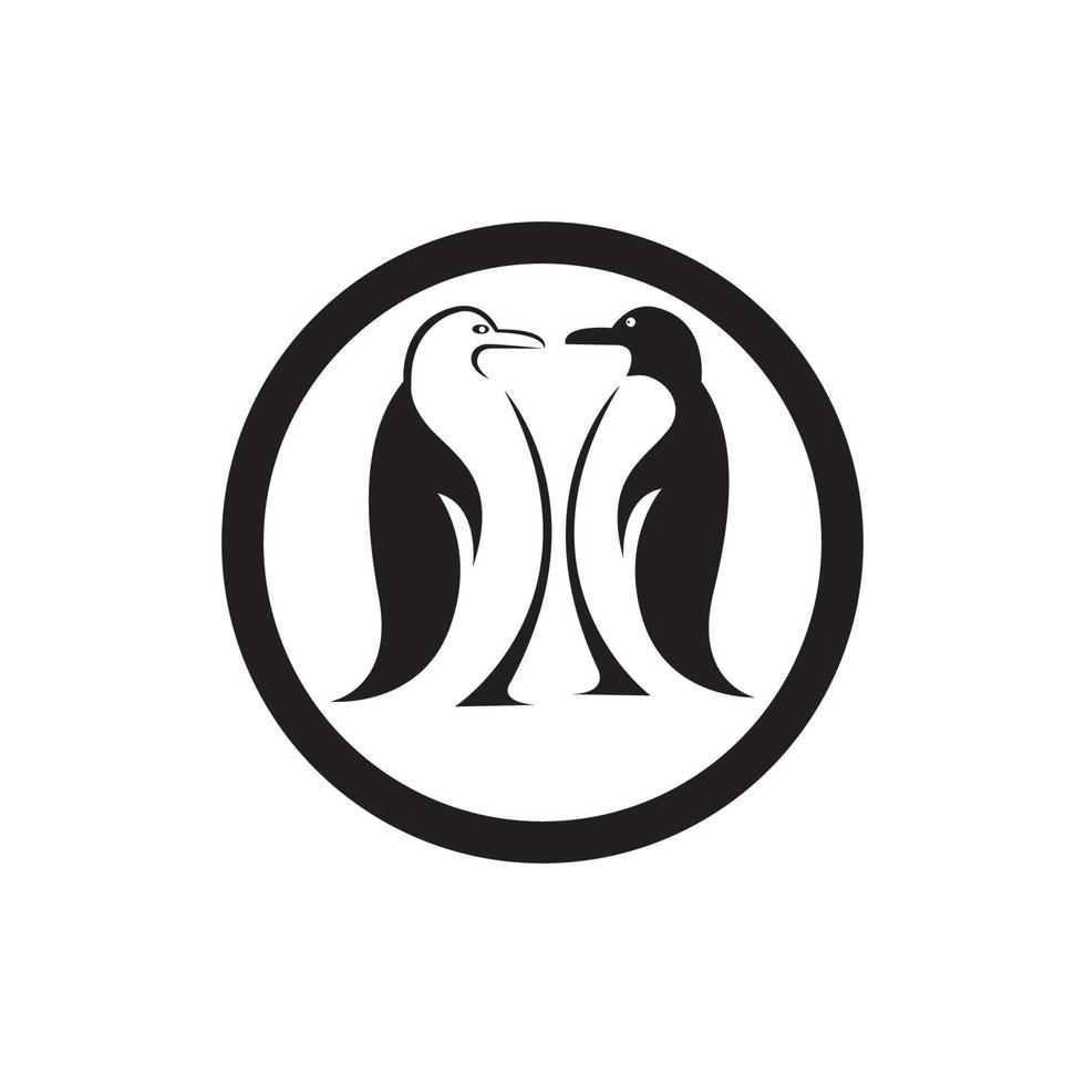 logotipo do animal pinguim vetor