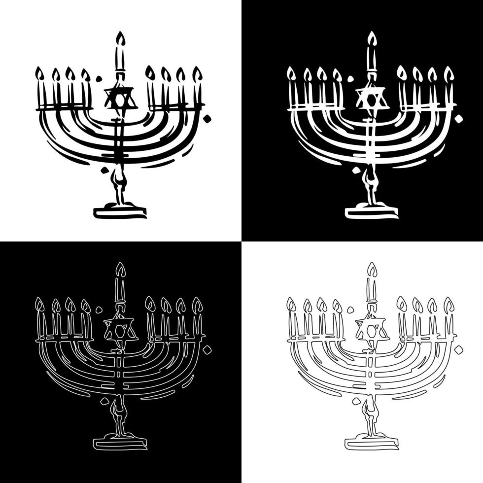 vetor de desenho de velas de hanukkah para sites, impressão e outros