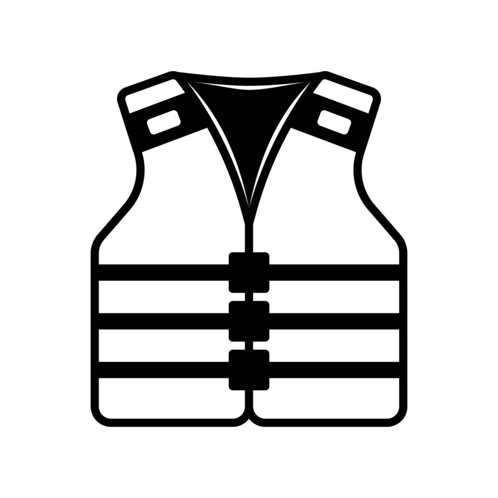 ícone de colete salva-vidas para padrões de segurança de transporte marítimo, como navios ou barcos vetor