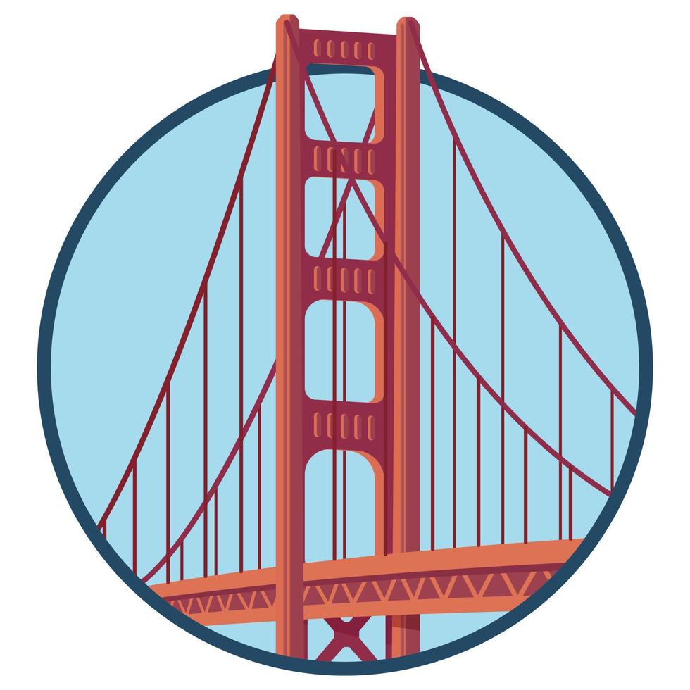 edifício mundialmente famoso - ponte Golden Gate vetor