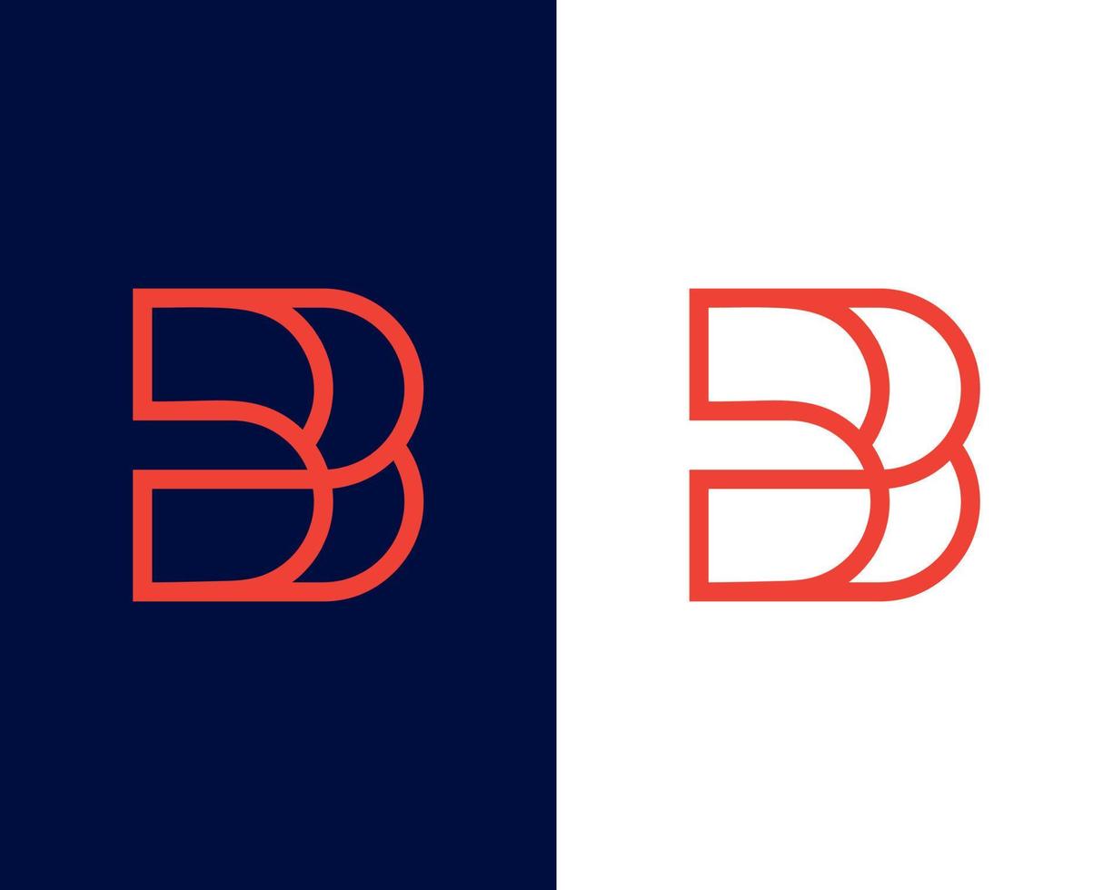 modelo de design de logotipo de negócios moderno letra b e b vetor