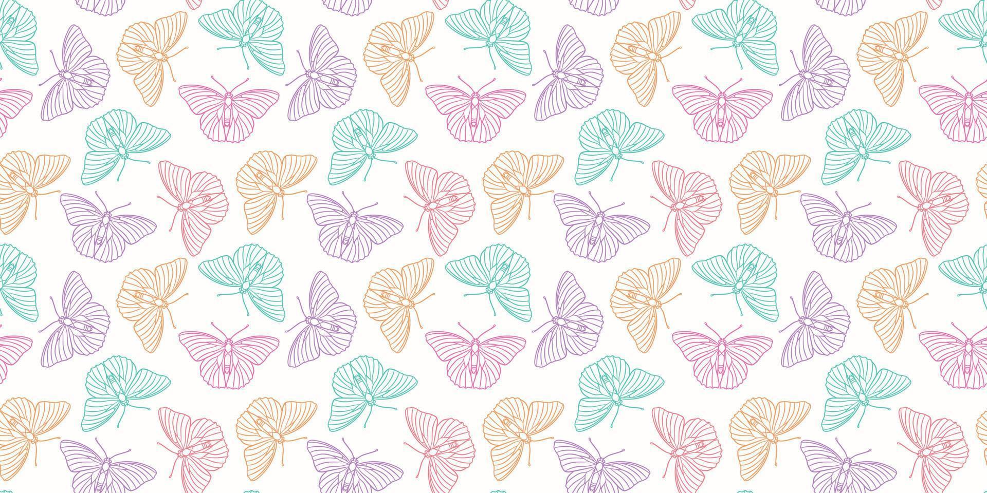 borboleta vetor sem costura de fundo, design de primavera