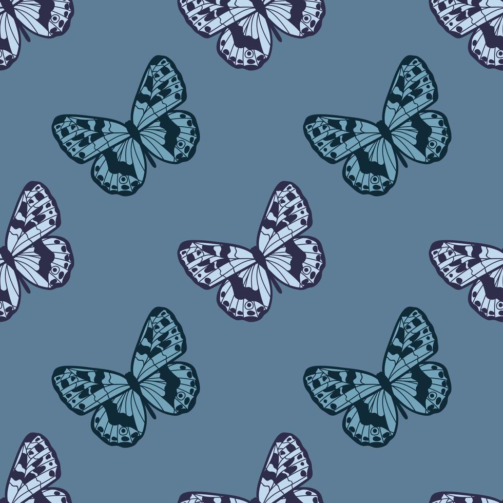 fundo de padrão de repetição perfeita de borboleta vetor